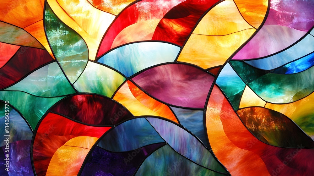 Fototapeta premium Abstract Colorful Stained Glass Window Design