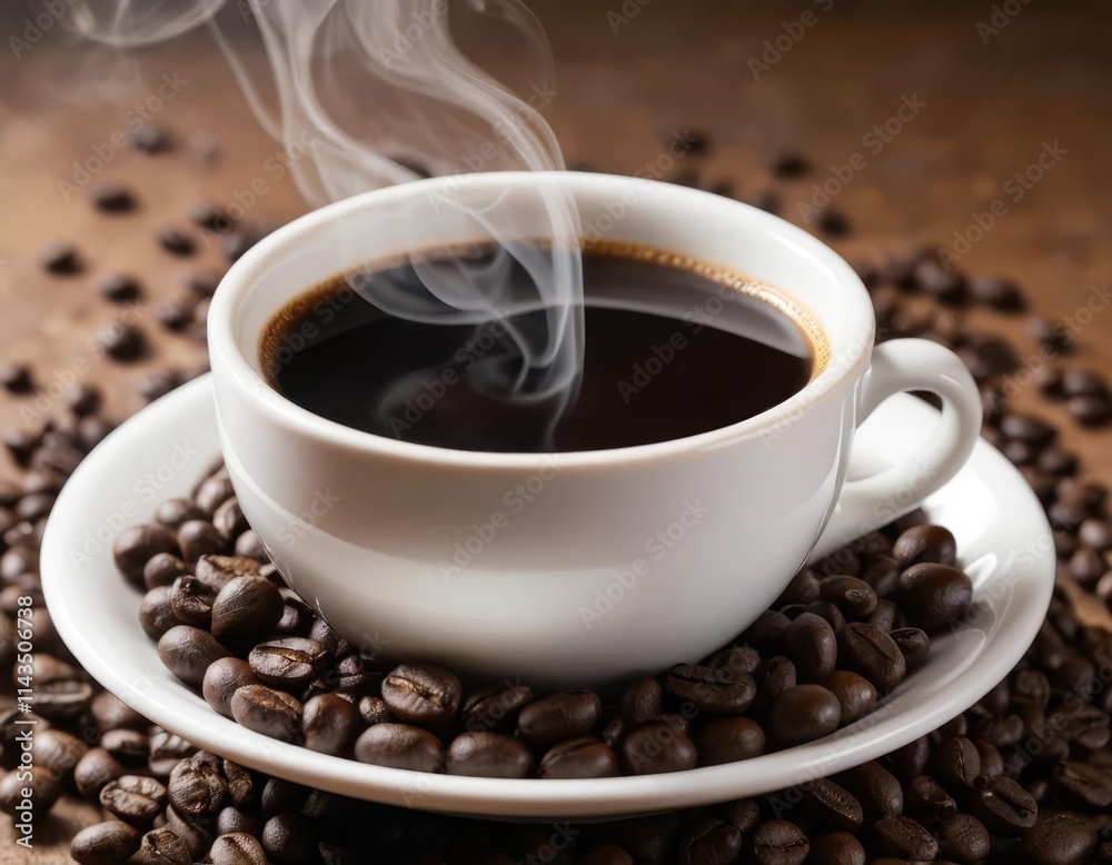 Fototapeta premium cup of coffee with beans