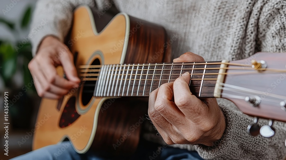 Obraz premium Man Playing Guitar on Stage