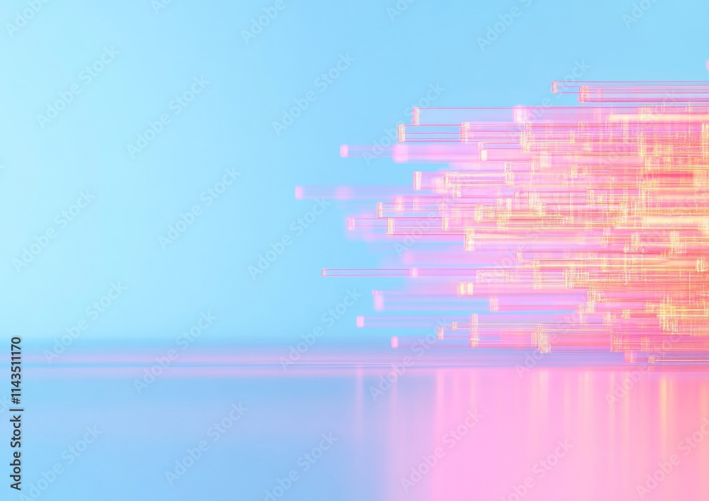 Futuristic Digital Abstract Neon Light Trails and Blue Background Futuristic Digital Abstract Neon Light Trails and Blue Background