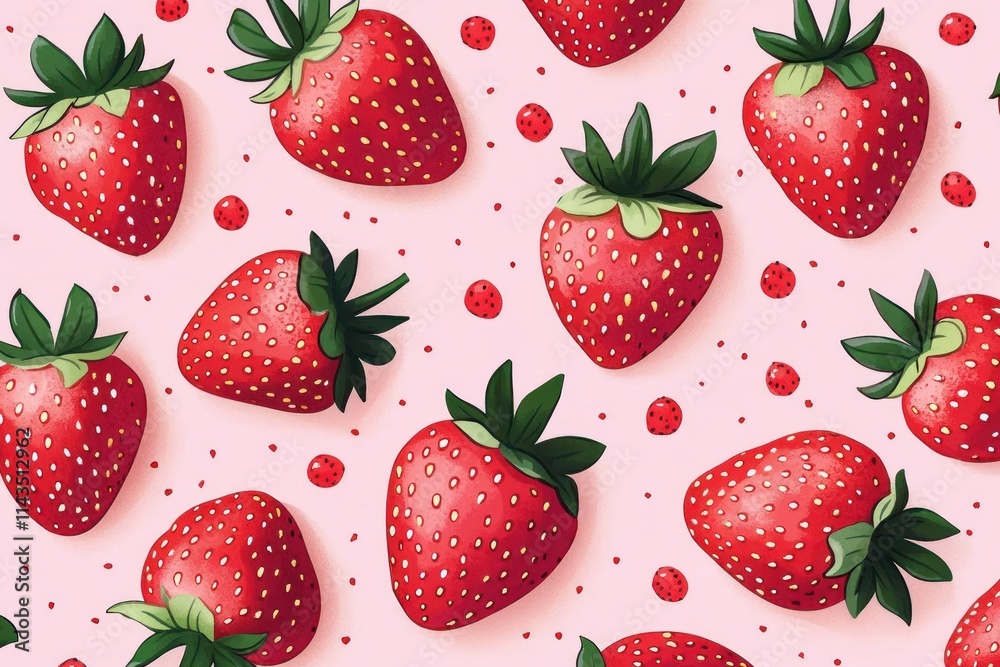seamless cute strawberry and flower pattern for nursery decor and baby room illustration simple design whimsical colorful fresh fruit seamless cute strawberry and flower pattern for nursery decor and baby room illustration simple design whimsical colorful fresh fruit