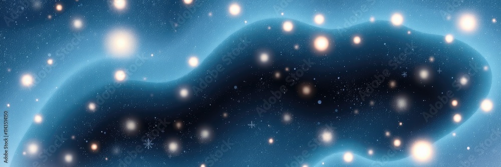 Obraz premium A mesmerizing display of a starry night sky features twinkling stars scattered across an enchanting deep blue backdrop. The celestial beauty captivates the viewer