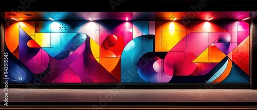 Vibrant Abstract Graffiti Street Art Urban Colorful Background Neon Design