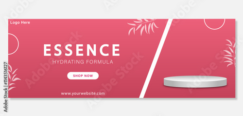 Banner template for beauty and skincare. Vector illustration