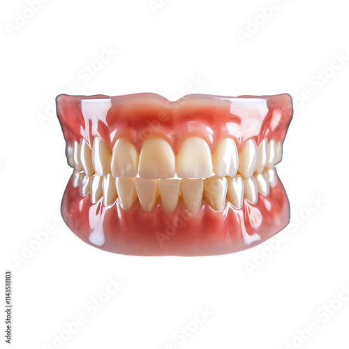 New closeup view of dental model showcasing human teeth concept of oral health and anatomy isolated on transparent background photo