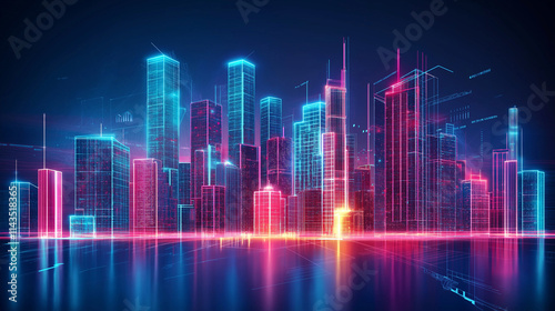 Innovative digital transformation in urban architecture business model evolution in a futuristic cityscape