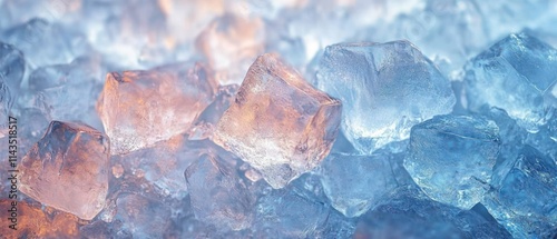 High Detail Ice Fragments Texture Background Soft Light Hyperrealism Frozen Tundra Blue Ice