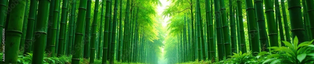 Bamboo grove with tall stalks and lush green foliage, plant life, verdant surroundings, slender trunks Bamboo grove with tall stalks and lush green foliage, plant life, verdant surroundings, slender trunks