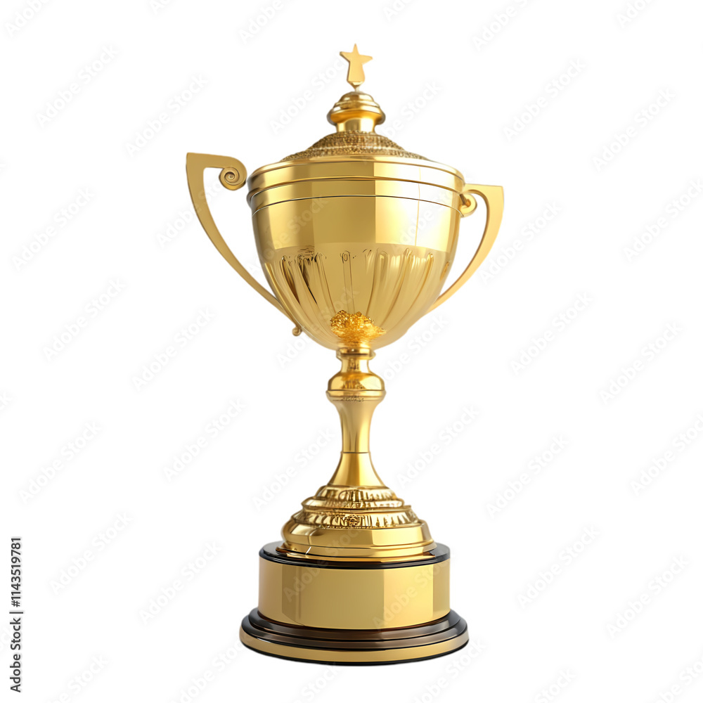 Golden Trophy Isolated on Black Background Golden Trophy Isolated on Black Background
