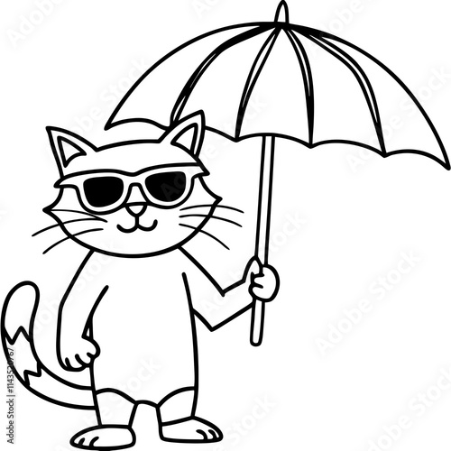 cat and umbrella