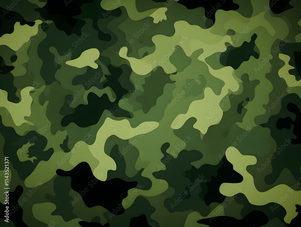 Abstract Green and Black Camouflage Pattern Abstract Green and Black Camouflage Pattern