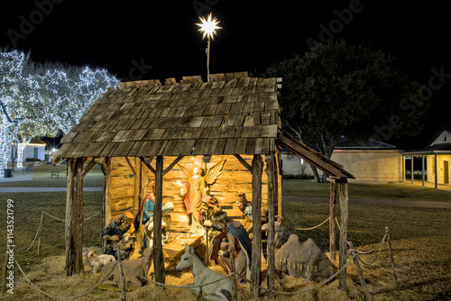 Fredericksburg, Texas continues the tradition of displaying the Nativity as described in the bible.  Always a popular attraction for the visitors from far and wide. photo