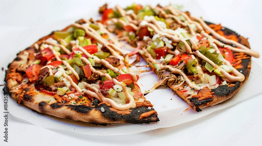 The Tempting Pizza for Vegetarian and Vegan on White Background: A Wholesome and Flavorful Option for All. The Tempting Pizza for Vegetarian and Vegan on White Background: A Wholesome and Flavorful Option for All.