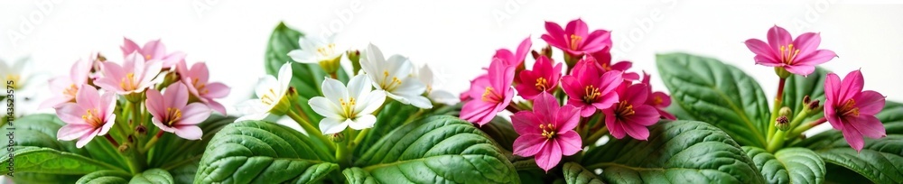 Bicolor basil plant with pink and white flowers, basil, white Bicolor basil plant with pink and white flowers, basil, white