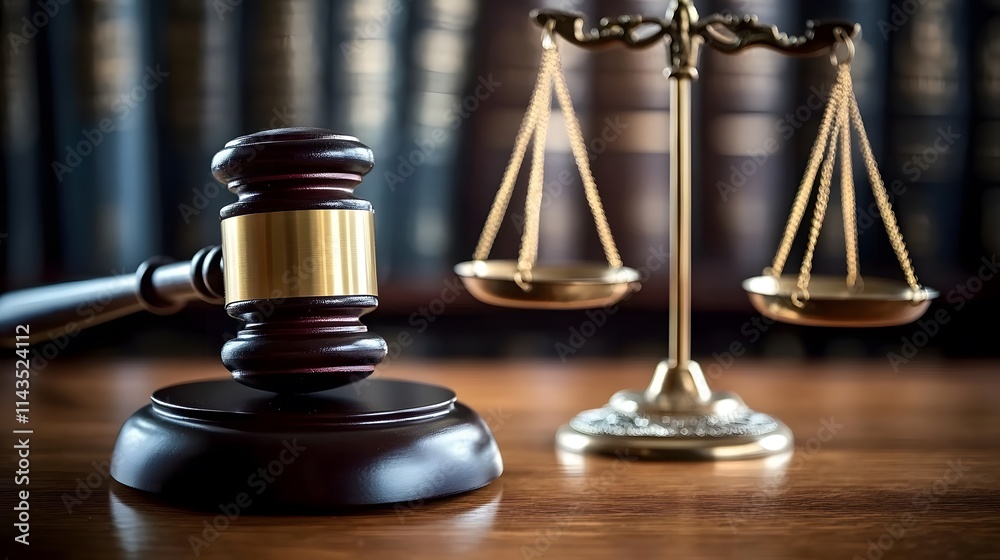 Gavel, scales of justice and law books Gavel, scales of justice and law books