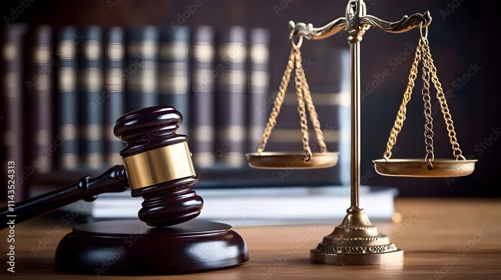 Gavel, scales of justice and law books Gavel, scales of justice and law books