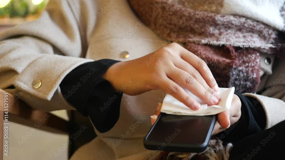  cleaning mobile phone display for preventing virus 