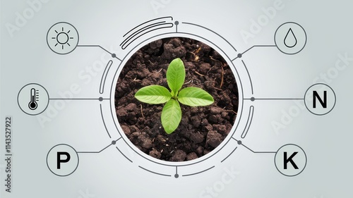 Young Plant Growth Requires Sunlight Water Nutrients Soil