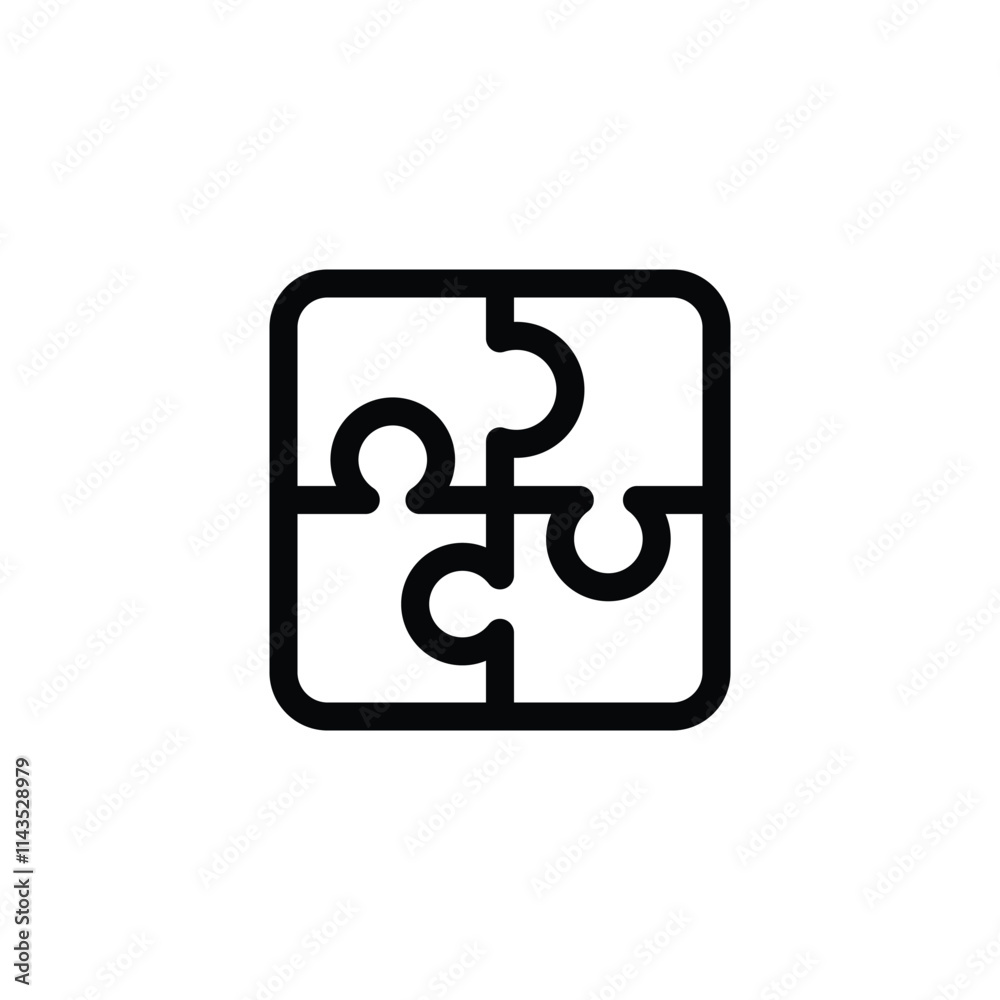 Puzzle Icon. UI UX user interface icon set outline design. Customization, Problem Solving, Integrations, add-ons, Extensions Puzzle Icon. UI UX user interface icon set outline design. Customization, Problem Solving, Integrations, add-ons, Extensions