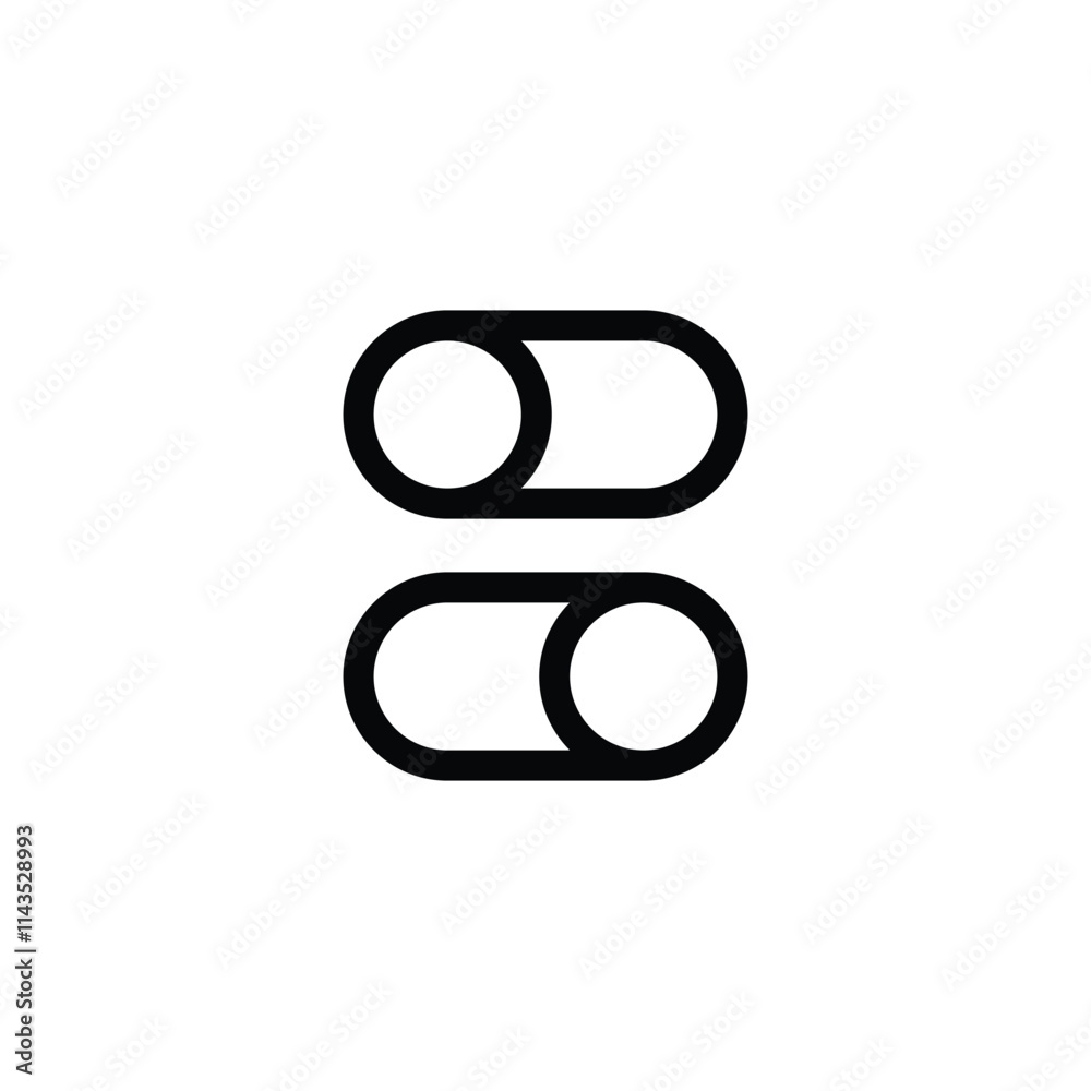Toggle Switch Icon. UI UX user interface icon set outline design. On Off Switch, Top Switch, Bottom Switch Toggle Switch Icon. UI UX user interface icon set outline design. On Off Switch, Top Switch, Bottom Switch