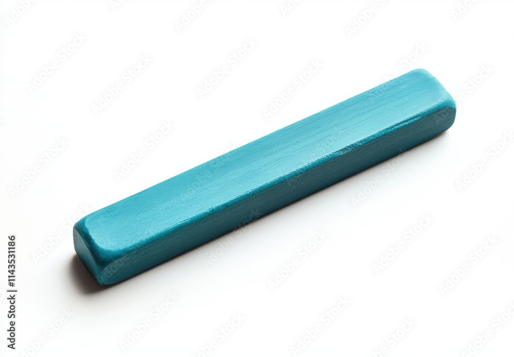 Long Turquoise Modeling Clay Block on White Background for Creative Art Projects and DIY Craft Activities in Home or Educational Environment Long Turquoise Modeling Clay Block on White Background for Creative Art Projects and DIY Craft Activities in Home or Educational Environment