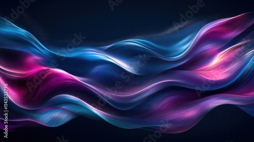 Wallpaper Mural Abstract glowing blue and pink waves on dark background. Torontodigital.ca