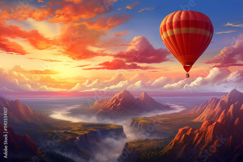 Balloon Journey Through a Serene Valley