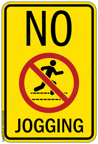 Track and field sign no jogging