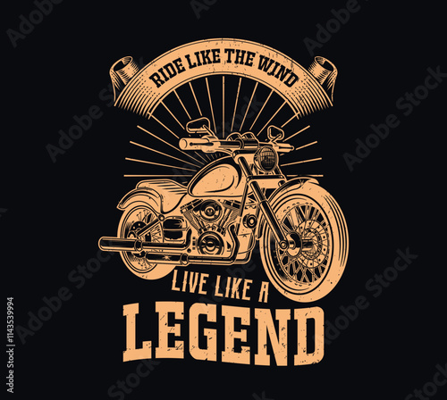 motorcycle typography t shirt design photo