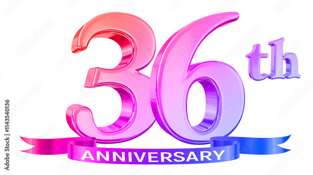 36 Year Anniversary Gradient Number 36 Year Anniversary Gradient Number