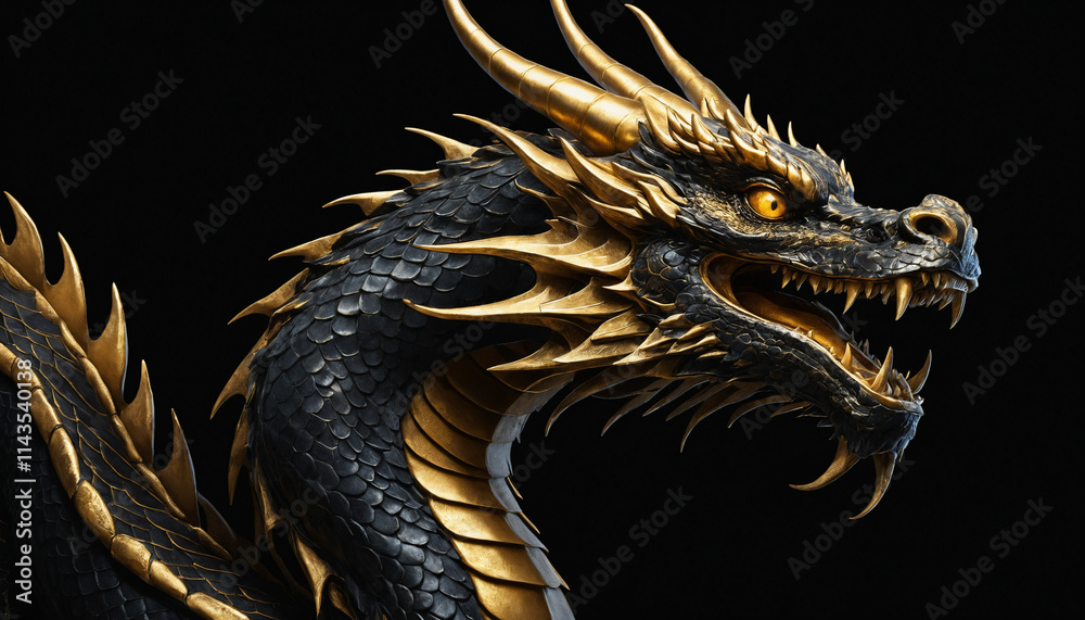 Obraz premium Illustration of an ancient Asian dragon