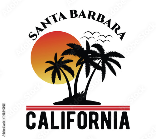 santa Barbara typography t shirt design photo