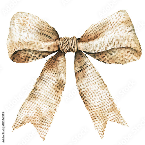 Rustic christmas bow decoration home decor clipart burlap texture festive atmosphere holiday concept