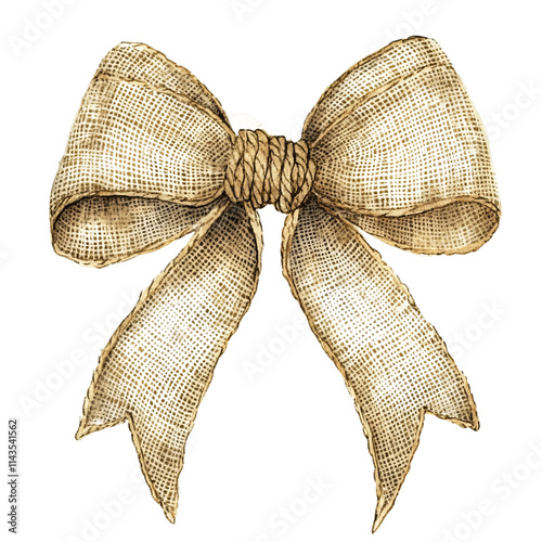 Rustic christmas bow decoration home setting art piece cozy environment close-up view festive concept for holiday cheer