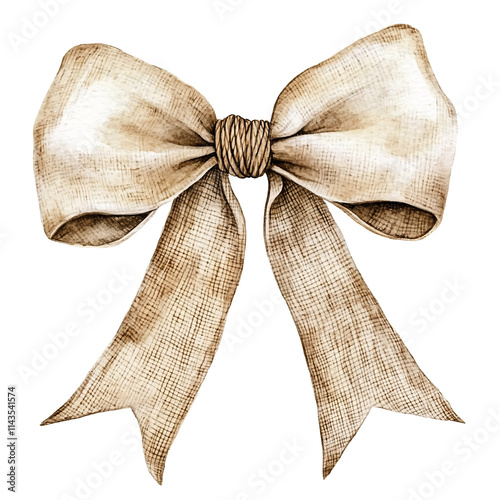 Rustic christmas bow decoration home interior digital art cozy atmosphere close-up festive aesthetic for holiday decor