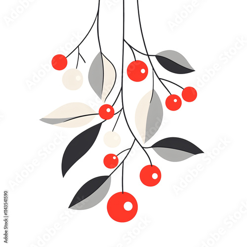 Celebratory christmas bow decoration with mistletoe inspiration festive home setting graphic design scandinavian touch holiday cheer