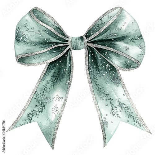 Elegant christmas bow decoration festive home setting digital art cozy atmosphere close-up view holiday spirit enhanced