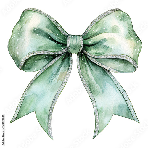 Festive christmas bow decoration for gift wrapping holiday home clipart design joyful environment artistic viewpoint seasonal concept