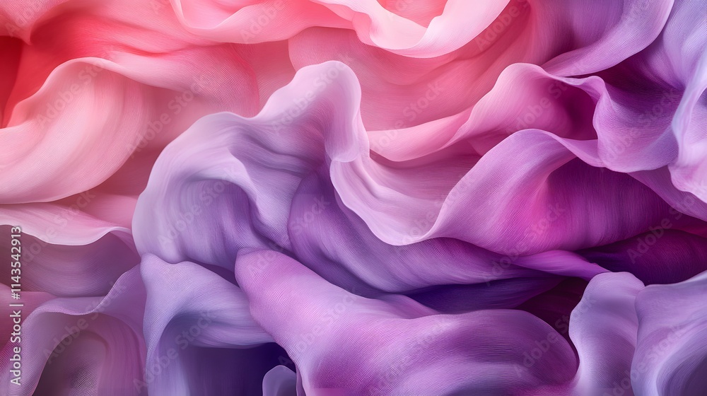 Obraz premium Abstract Pink Purple Fabric Waves Flowing Softly