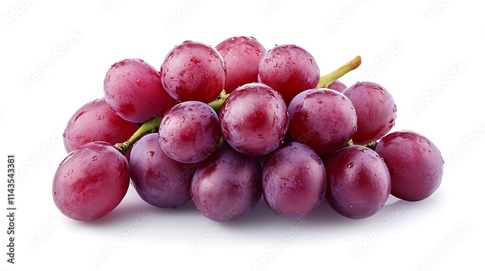 Red Grapes Closeup Photo Isolated on Plain Background. AI Generated Red Grapes Closeup Photo Isolated on Plain Background. AI Generated