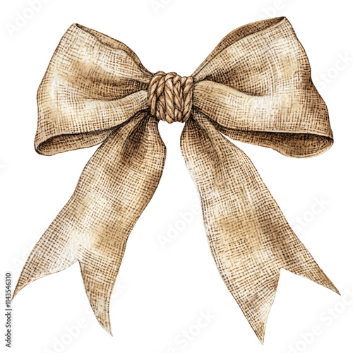 Rustic christmas bow decoration festive home graphic clipart cozy atmosphere aesthetic design seasonal concept