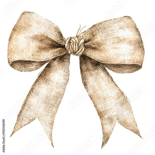 Rustic christmas bow clipart burlap background graphic design festive home decor digital art holiday concept