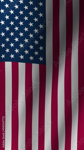 Vertical Animated Flag of the United States 4k video