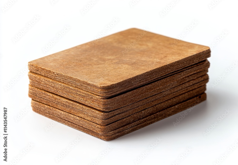 Stack of rectangular brown wooden pieces arranged neatly on a plain background showcasing their natural texture and craftsmanship suitable for creative projects and designs. Stack of rectangular brown wooden pieces arranged neatly on a plain background showcasing their natural texture and craftsmanship suitable for creative projects and designs.