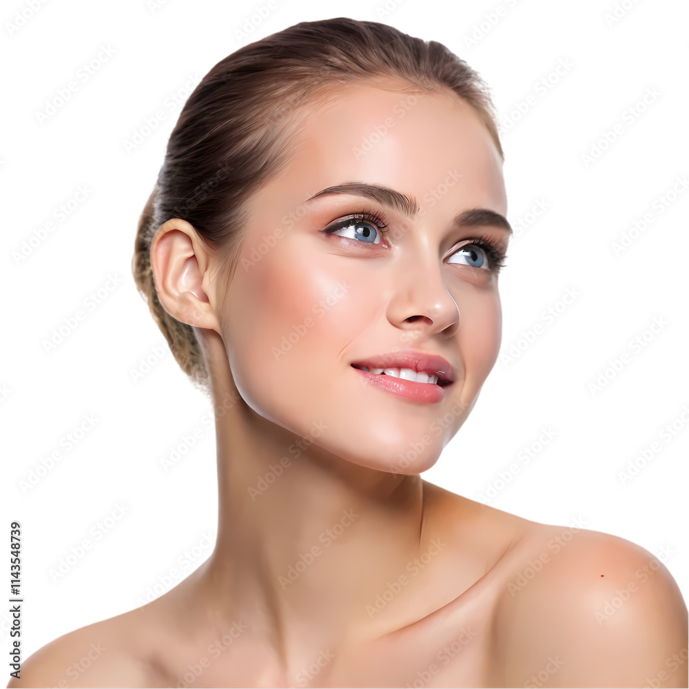 Fototapeta premium Beautiful Woman with Perfect Skin, Ready for Spa Treatments