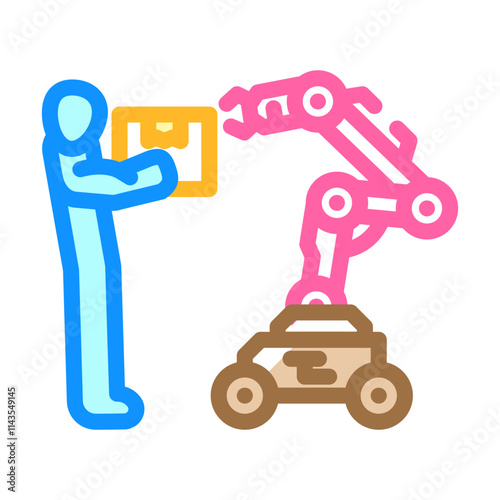 cobots collaborative robots industry 5 color icon vector. cobots collaborative robots industry 5 sign. isolated symbol illustration
