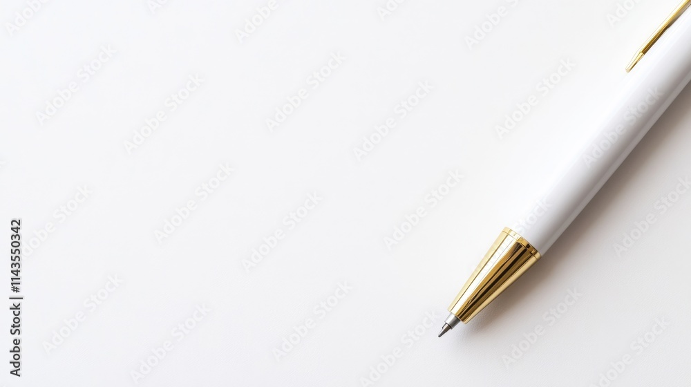 Elegant White Pen Showcase. Isolated Mock-Up for Corporate Identity and Marketing Presentation Elegant White Pen Showcase. Isolated Mock-Up for Corporate Identity and Marketing Presentation