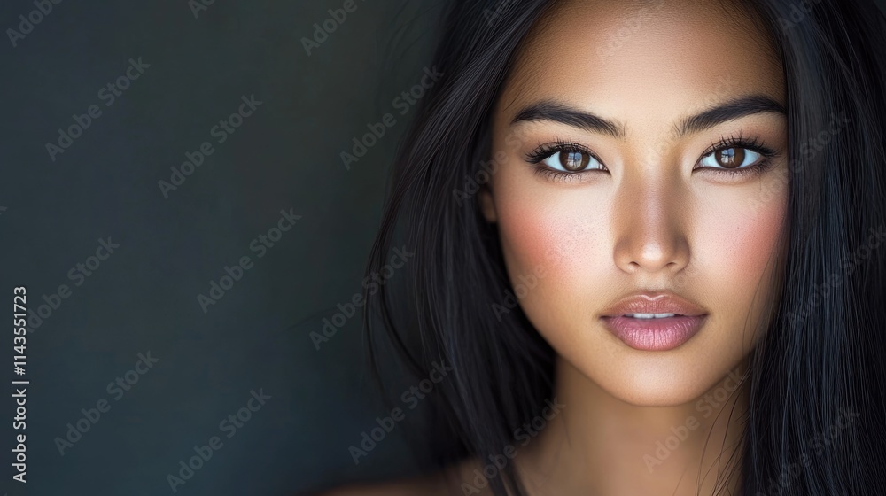 Stunning Studio Headshot of a Beautiful Brunette Asian Indian Woman with Captivating Smile and Expressive Eyes Stunning Studio Headshot of a Beautiful Brunette Asian Indian Woman with Captivating Smile and Expressive Eyes