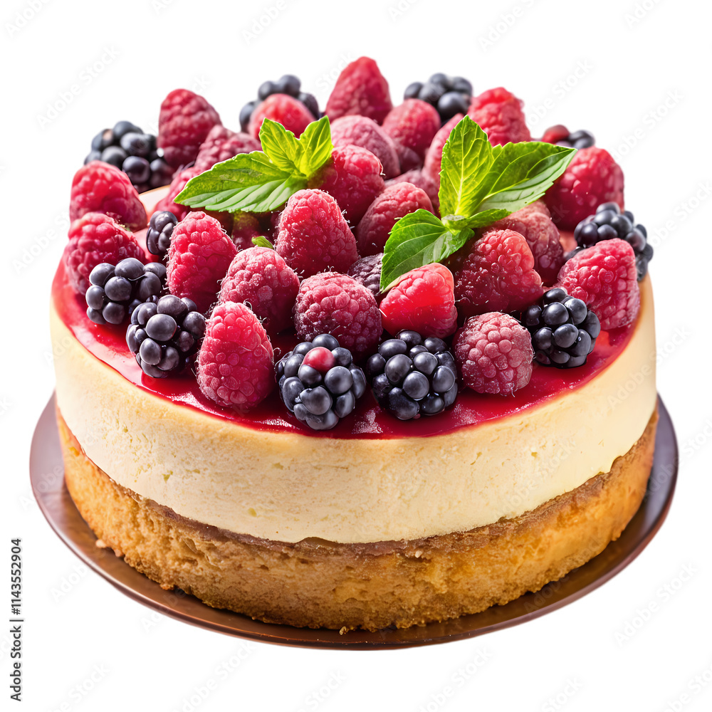 Delicious Berry Cheesecake Dessert with Raspberry and Blackberry Topping Delicious Berry Cheesecake Dessert with Raspberry and Blackberry Topping