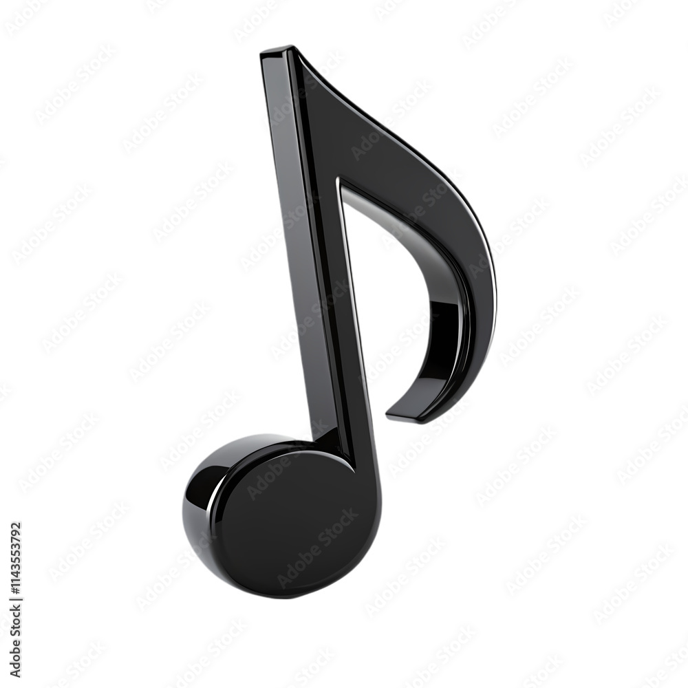 Elegant Black Music Note Graphic on Black Background Elegant Black Music Note Graphic on Black Background
